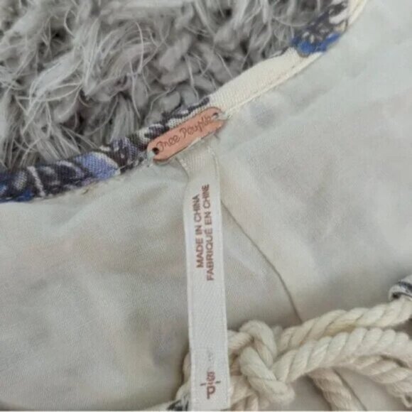 Free People Lucky Loosey Floral Peasant Boho Cottagecore Babydoll Dress - Picture 10 of 10